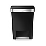 simplehuman Indoor Step Trash Can, Black Plastic, 12 Gal. (CW1385)~#|#~sp42717032_sc7