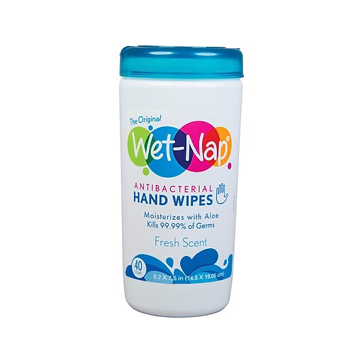 WetNap Antibacterials Hand Wipe Wipes, Fresh Scent, 40/Pack (P11640TK