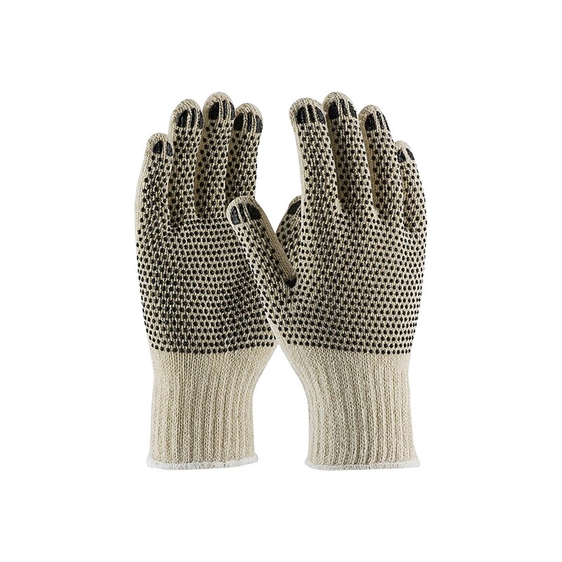 PIP PVC Coating Cotton/Polyester Gloves, Natural/Black, Small, 12/Pr (36-110PDD/S) image 1