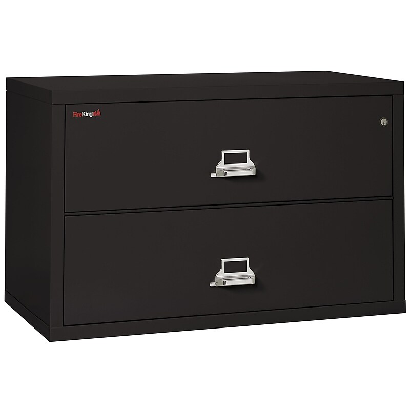 FireKing Classic 2-Drawer Lateral File Cabinet, Fire Resistant, Black, Letter/Legal, 44.5"W (2-4422-CBL) image 1