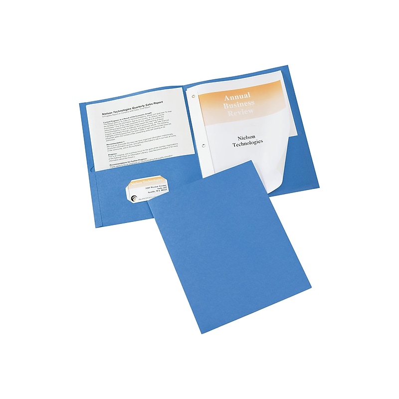 Avery 3-Prong Report Covers, Letter, Light Blue, 25/Box (47976) image 1