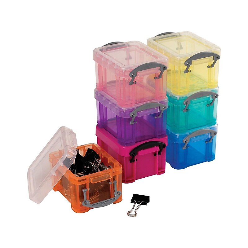 Really Useful Box 0.14 Liter Snap Lid Storage Bin, Assorted Colors (0.14L ASS) image 1