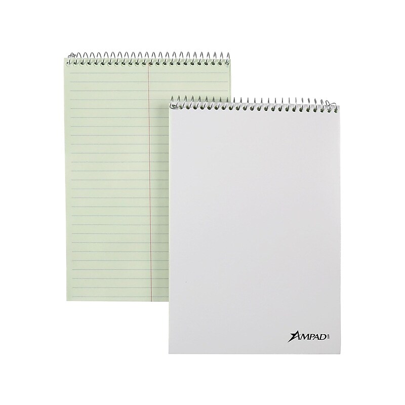 Ampad Steno Book, 6" x 9", Gregg Ruled, Green Tint, 80 Sheets/Pad, 6 Pads/Pack (TOP 25-278) image 1