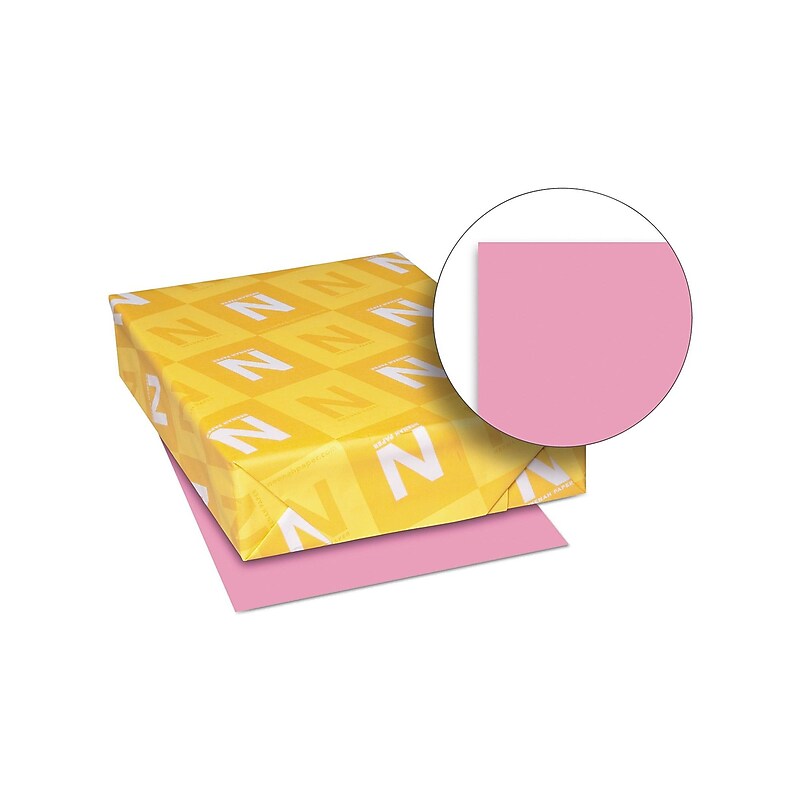 Exact Brights Colored Paper, 20 lbs., 8.5" x 11", Bright Pink, 500 Sheets/Ream (WAU26741) image 1