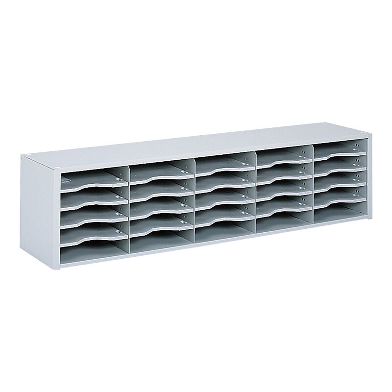 Safco E-Z Sort® 20-Compartment Sorting Rack, 57.5" x 14.25", Gray (7751GR) image 1