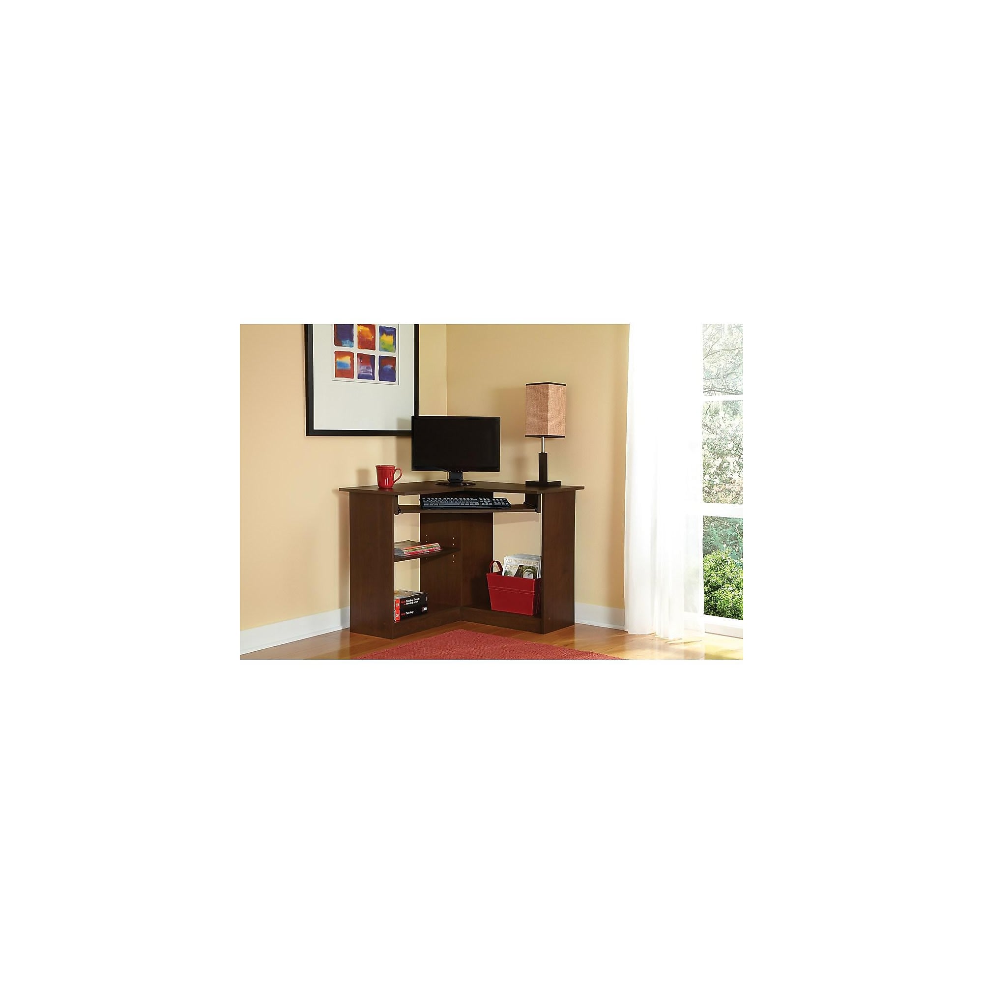 Easy 2 Go 36″ W L-Shaped Computer Desk, Resort Cherry (951572-CC) Sansujyuku sansujyuku.com