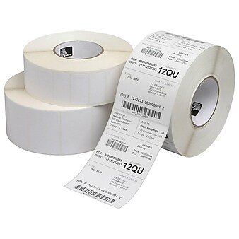 Zebra Technologies Z-Select 4000D Thermal Transfer Labels, 1 1/4" x 2 1/4", Bright White, 2100/Roll, 12 Rolls/Box (10015341)