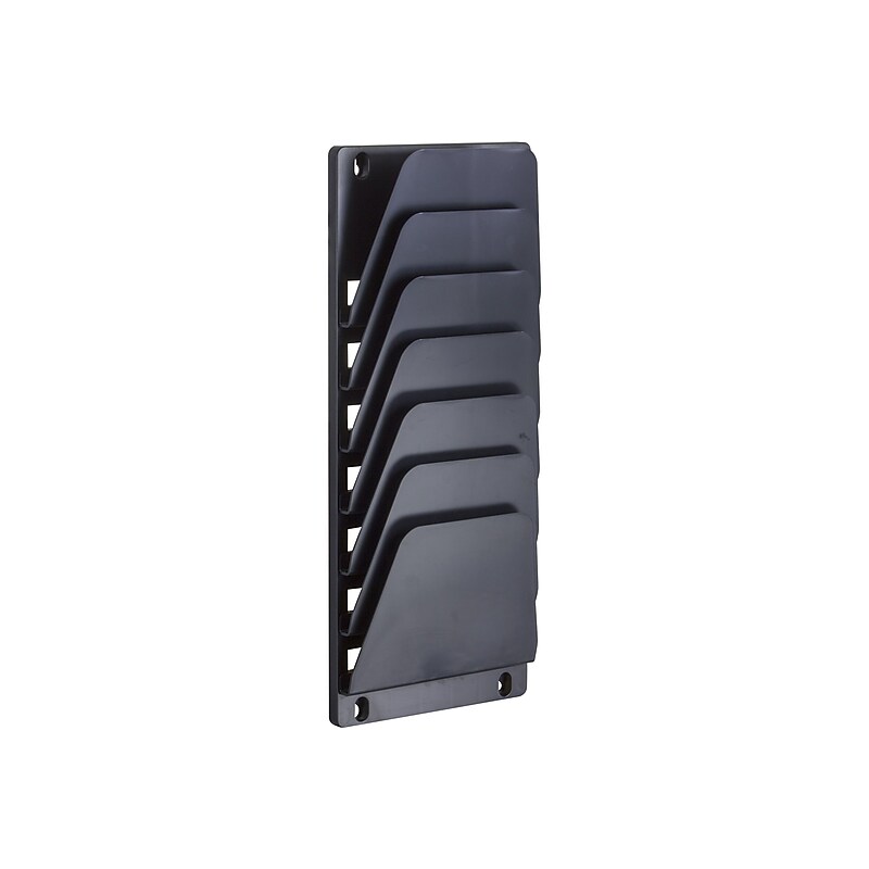OfficeMate 7-Pocket Plastic Wall File,  Black (21505) image 1