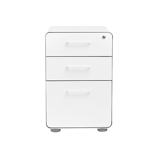 Shop Staples For Poppin Stow File Cabinet 3 Drawer White 100425