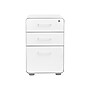Poppin Stow 3-Drawer Mobile Vertical File Cabinet, Letter/Legal Size, Lockable, 24"H x 15.75"W x 20"D, White (100425)~#|#~sp42717546_sc7