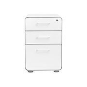 Poppin Stow 3-Drawer Vertical File Cabinet, Mobile/Pedestal, White, Letter/Legal, 20"D (100425)