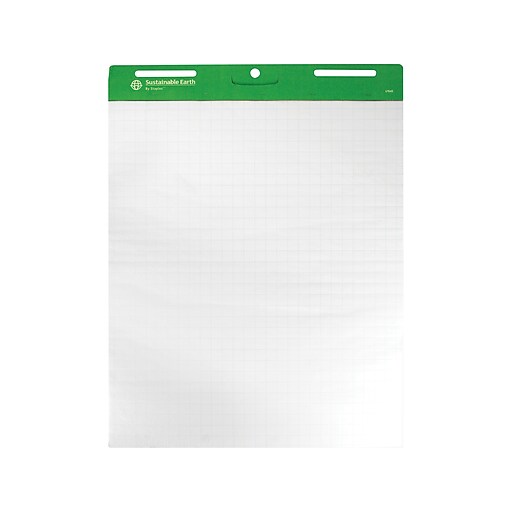 Sustainable Earth by Staples Easel Pads, 27" x 36", White, 50 Sheets