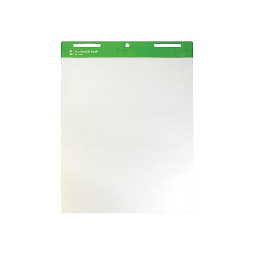 Sustainable Earth by Staples Easel Pads, 27" x 36", White, 50 Sheets