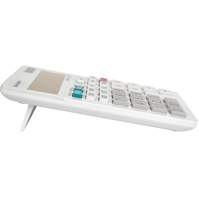 Sharp Elsi Mate EL-334WB 12-Digit Desktop Calculator, White | Staples