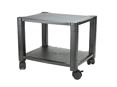 Mind Reader 2 Shelf Mobile Printer Cart with Cord Management, 17(W) x 15(H) x 13(L), Black
