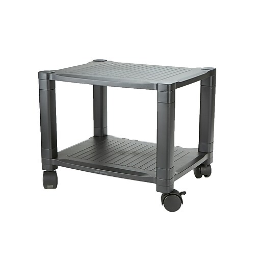 Mind Reader 2 Shelf Mobile Printer Cart with Cable Management, Black at