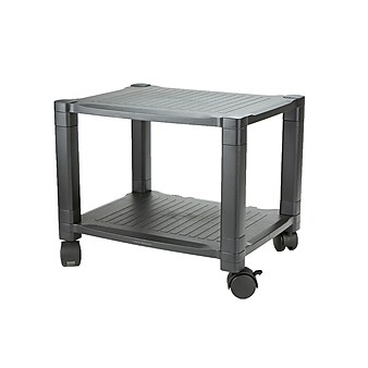 Mind Reader Anchor Collection 2-Shelf Plastic/Poly Mobile Utility Cart with Swivel Wheels, Black (PRCARTSM-BLK)