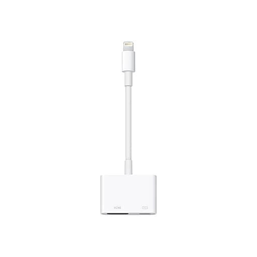 Apple Lightning to HDMI Adapter for iPhones/iPad/iPod with Lightning  Connector, White (MD826AM/A)