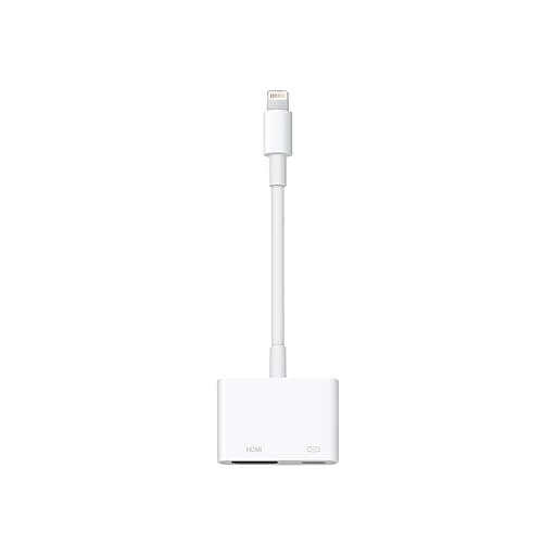 krigerisk gå på pension Gutter Apple Lightning to HDMI Adapter for iPhones, iPads, and iPods with Lightning  Connector (MD826AM/A) | Staples
