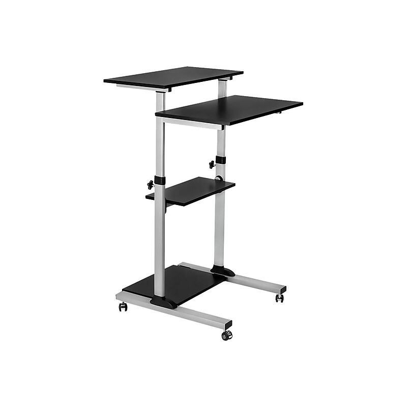 Mount-It! 28"W Adjustable Steel Standing Desk, Gray/Black (MI-7940) image 1