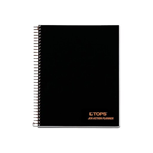 TOPS JEN Subject Notebooks, 6.75" x 8.5", Cornell, 84 Sheets, Black