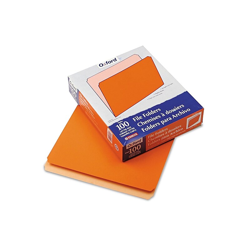 Pendaflex Two-Tone Recycled File Folder, Straight Cut, Letter Size, Orange, 100/Box (152 ORA) image 1