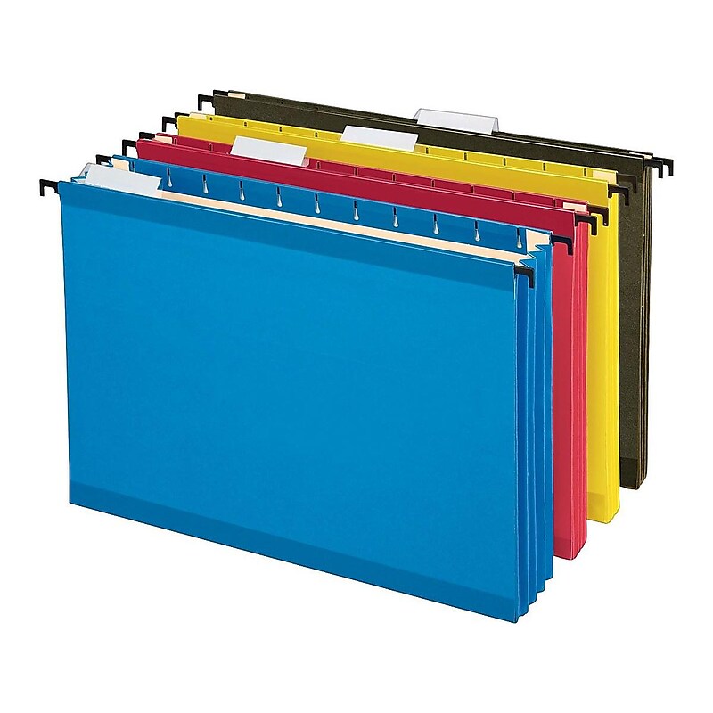 Pendaflex SureHook Hanging File Folders, 3-1/2" Expansion, Legal Size, Assorted Colors, 4/Pack (PFX 09313) image 1