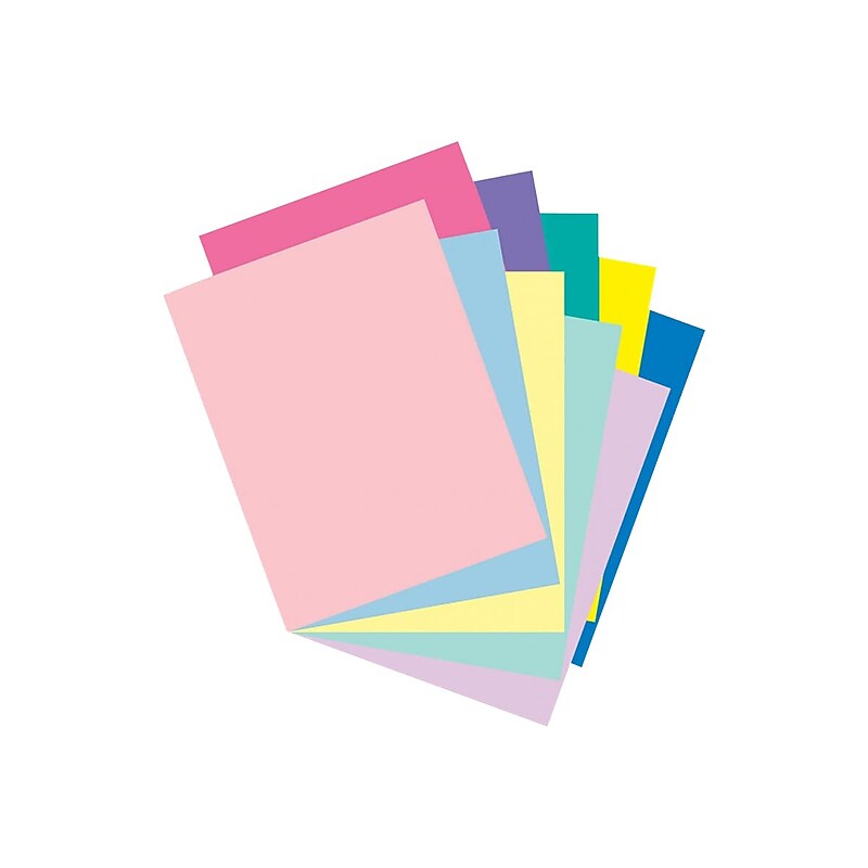 Pacon Array 65 lb. Cardstock Paper, 8.5" x 11", Assorted Colors, 250 Sheets/Pack (101195) image 1