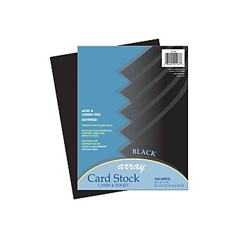 Array 65 lb. Cardstock Paper, 8.5" x 11", Black, 100 Sheets/Pack (101187)