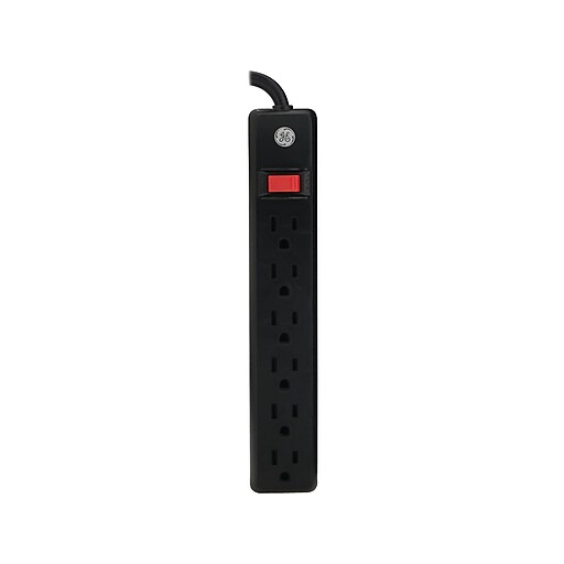GE General Purpose Strip 6 Outlet Power Strip, Black (14088) at Staples