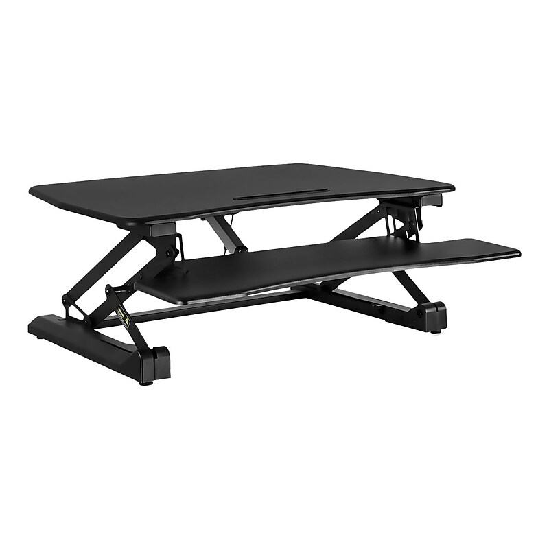 Mount-It! 36"W Electric Adjustable Standing Desk Converter with USB Charging Port, Black (MI-7927E) image 1