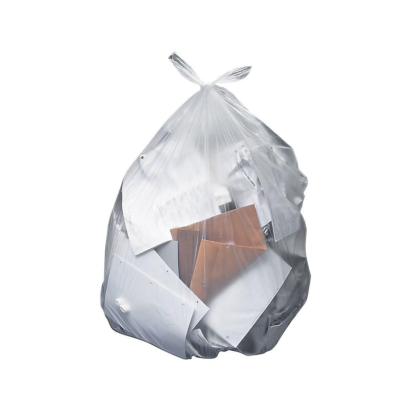 Heritage 50-56 Gallon Industrial Trash Bag, 43" x 48", Low Density, 2 Mil, Clear, 100 Bags/Box (H8648QC) image 1