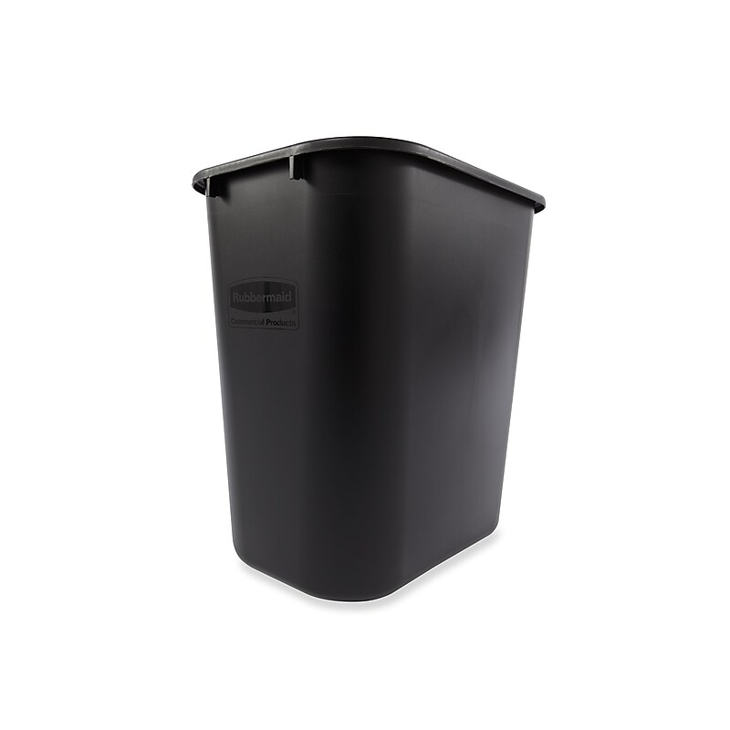 Rubbermaid Plastic Trash Can, 7 Gallon, Black (295600BK) image 1
