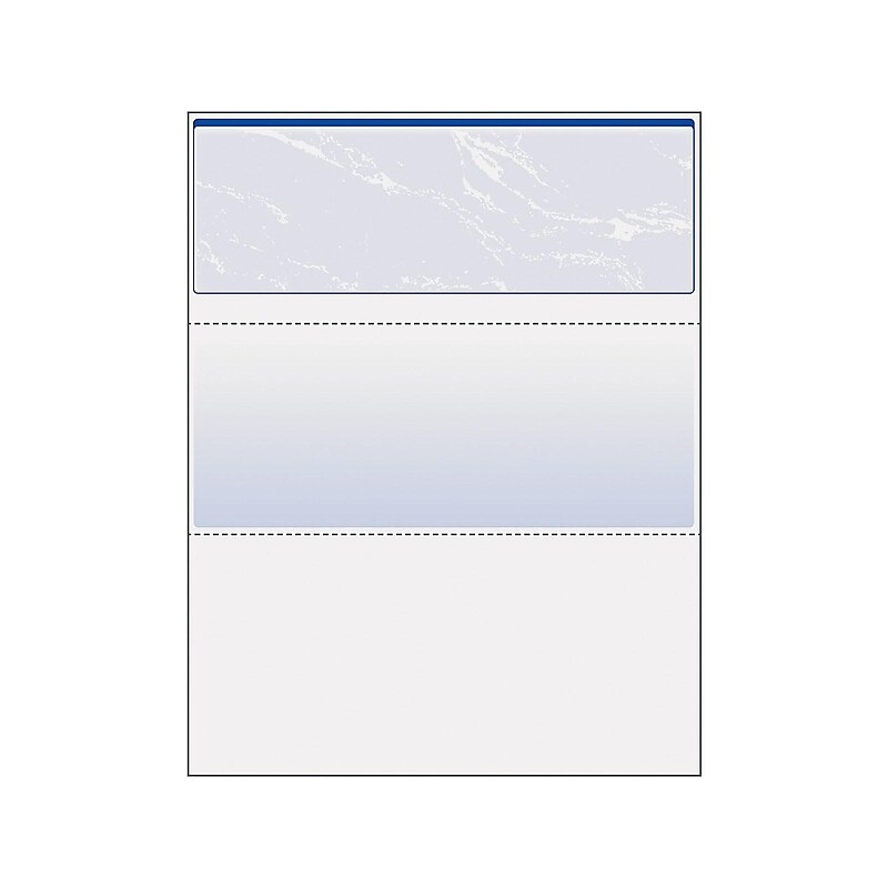 Paris DocuGard Standard 8.5" x 11" Business Security Check On Top, 24 lbs., Blue, 500 Sheets/Ream (PRB04501) image 1