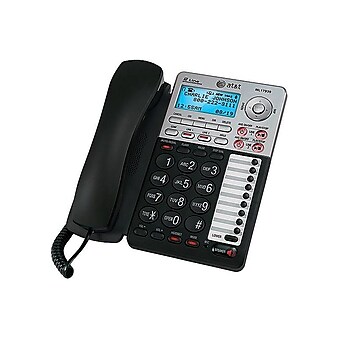 AT&T ML17939 2-Line Corded Phone, Silver/Black