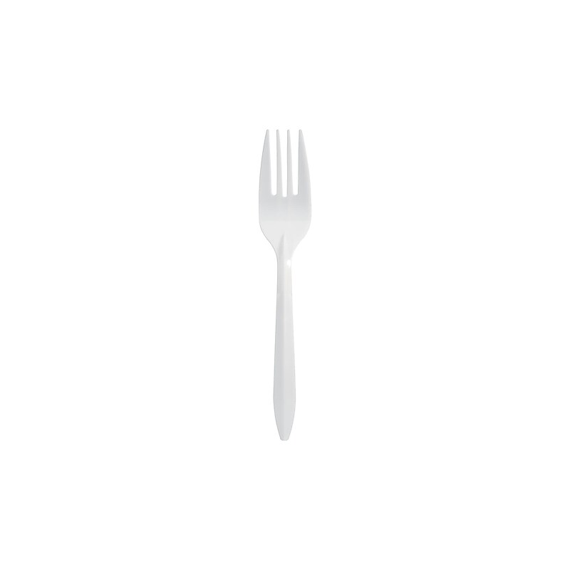 Berkley Square Polypropylene Forks, Medium-Weight, White, 1000/Carton (1012000) image 1