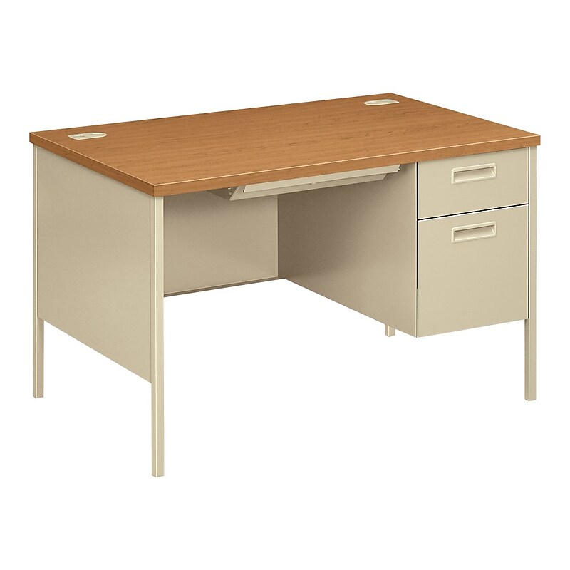 HON Metro Classic 48"W Single Pedestal Desk, Harvest (HP3251R.C.L) image 1