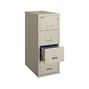 FireKing Classic 4-Drawer Vertical File Cabinet, Fire Resistant, Legal, Parchment, 31.56"D (4-2131-CPA)