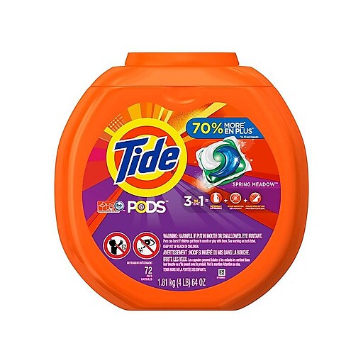 Tide PODS Liquid Laundry Detergent Pacs, Spring Meadow, 72 ...