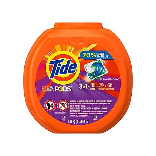 Tide PODS Liquid Laundry Detergent Pacs, Spring Meadow, 72 ...