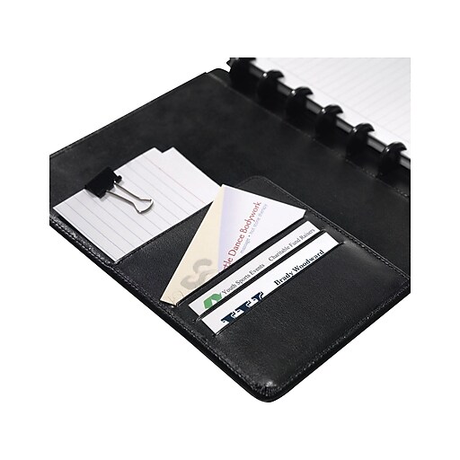 Staples® Arc Customizable Leather Notebook System, Black, 63/4" x 83/