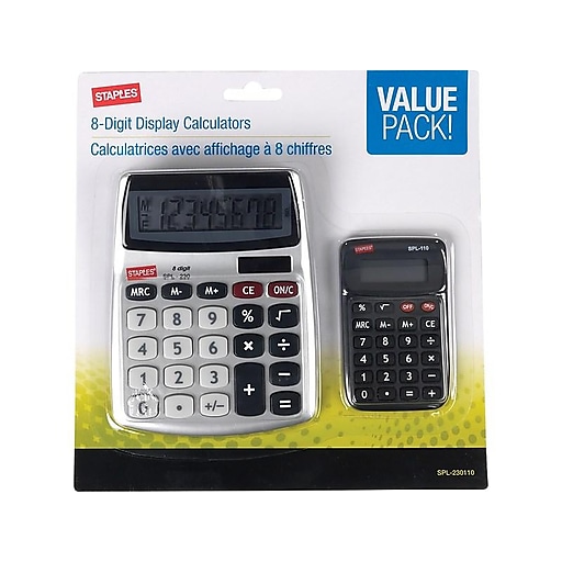Staples SPL230110 Value Pack 8Digit Desktop/Pocket Calculators