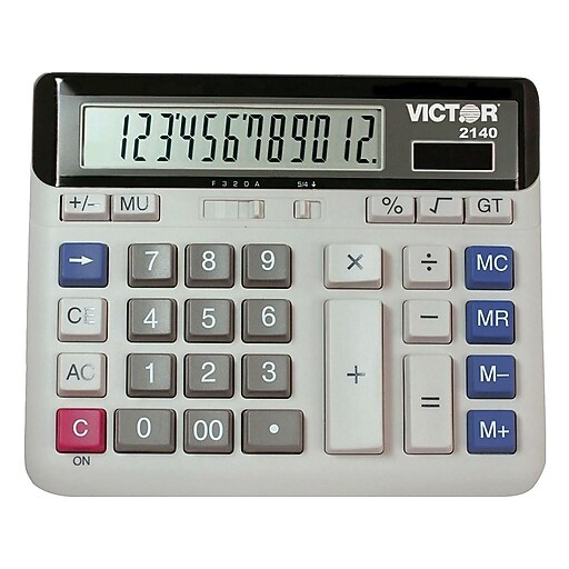 Victor Technology 2140 12Digit Desktop Calculator, Off White Staples