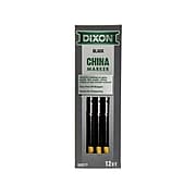 Dixon Phano Bold Tip China Markers, Black, Dozen (00077)