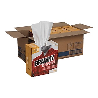 Brawny Professional H700 Heavy Duty Multifold Paper Towels, 1-Ply, 100 Sheets/Pack, 5 Packs/Carton (25070)