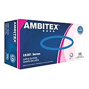 Ambitex L5201 Series Latex Food Service Gloves, Large, Disposable, 100/Box (LLG5201)
