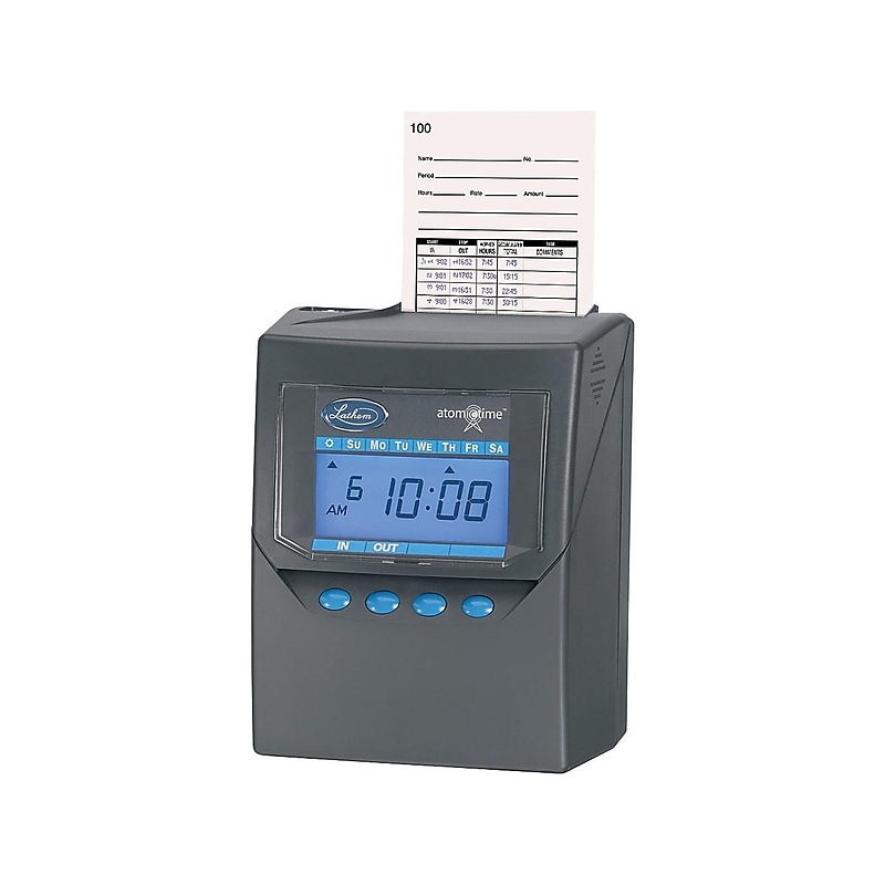 Lathem Time Punch Card Time Clock System, Black (7500E) image 1