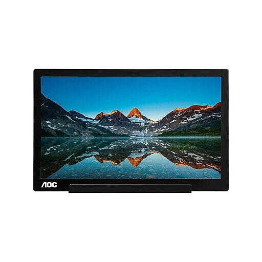 AOC I1601FWUX 15.6" IPS Display Portable Monitor, Black/Silver at Staples