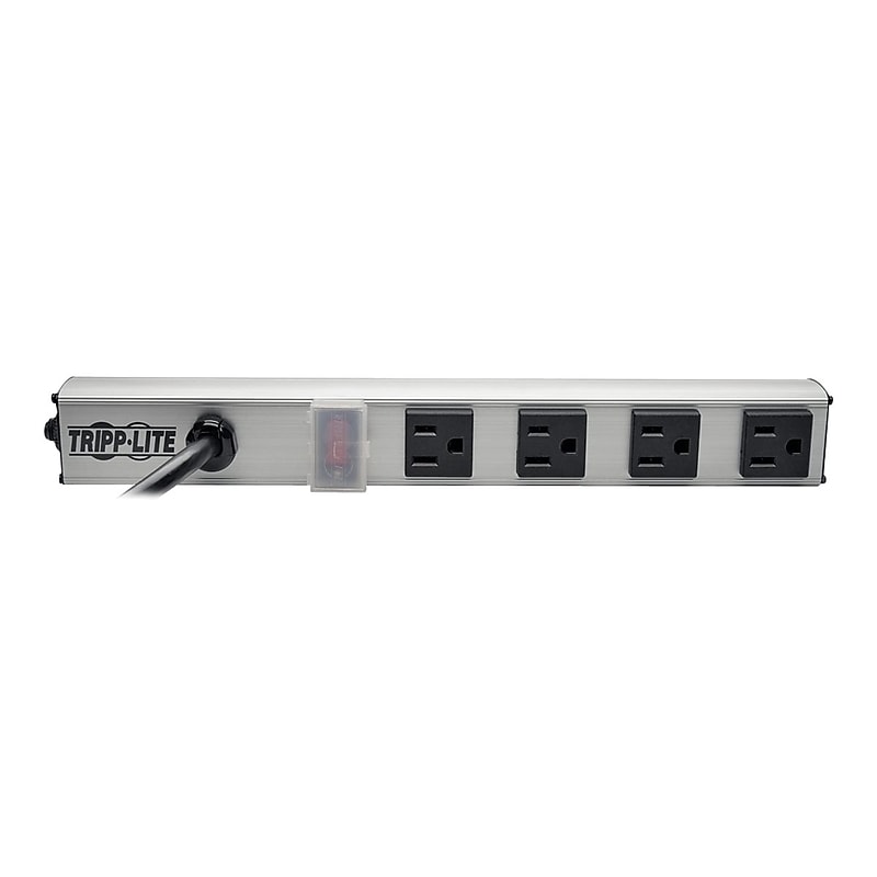 Tripp Lite 4 Outlet Power Strip, Gray/Black (PS120410) image 1