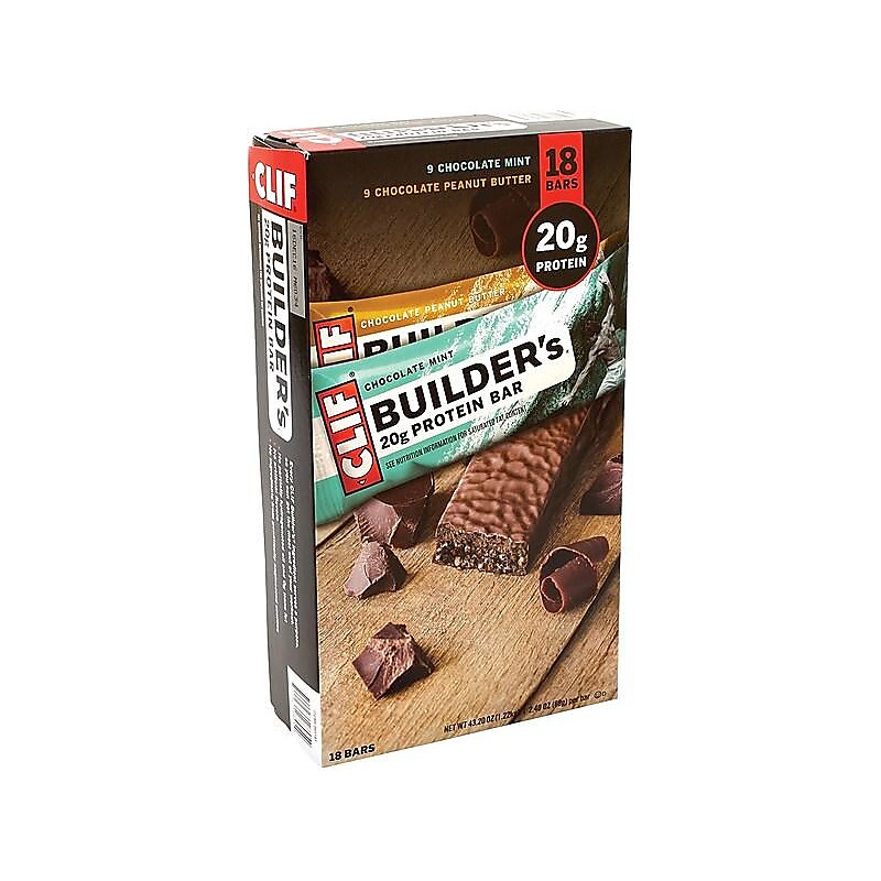 Clif Builder's Chocolate Protein Bar, 2.4 oz., 18 Bars/Box (220-00543) image 1